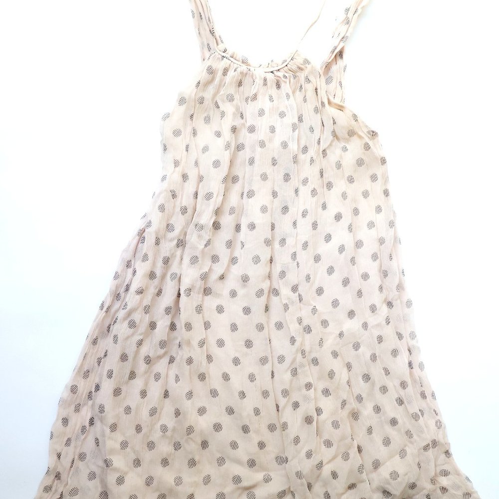 Babydoll Halter Sundress in Cream Ivory + Black Polka Dot w/ Ruffled Skirt - 8